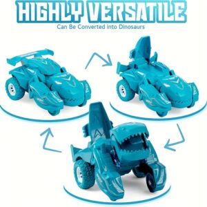 Brinquedos de Carro Dinossauro Transformável, Brinquedo de Carro Automático Dinossauro 2 em 1, Brinquedo Transformador de Dinossauro para Crianças Natal, Halloween, Presentes de Ação de Graças