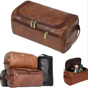 [Simples] Bolsa de Higiene Grande Capacidade para Homens – Durável em PU, Leve e à Prova de Derramamentos Organizador de Viagem com Fecho de Zíper, Múltiplos Compartimentos & Alças – Presente Perfeito de Natal ou Aniversário para Pai, Marido, Avô, Amante, Colega de Classe – Preto
