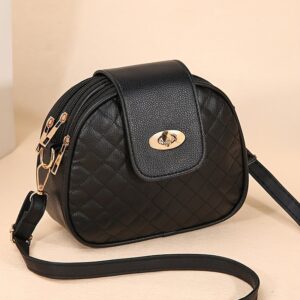 Bolsa transversal acolchoada para mulheres, pequena e elegante, em couro sintético, bolsa de ombro casual e versátil, estilo vintage para celular