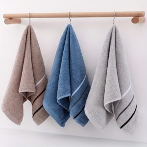 Toalhas de Luxo Macias e Absorventes 1pc – Mistura Moderna, Leves Retangulares, Somente Lavagem à Mão, Cores Misturadas (Bege/Azul/Cinza) para Casa, Acampamento, Caminhada, Presente de Natal & Halloween, Toalhas de Banho Domésticas | Textura Aconchegante da Toalha | Poliéster Durável