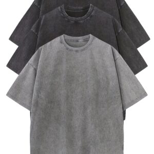 Camiseta masculina 100% algodão solta, sólida, casual, de manga curta, gola redonda, para homens, roupas de verão para atividades ao ar livre