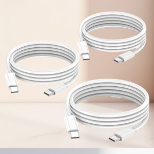 [5 unidades Cabos de Carregamento Rápido] 5 unidades de Cabos USB-C para USB-C de Carregamento Rápido, 20W de Alta Velocidade de Sincronização de Dados, Compatível com iPhone 15/16 Série, iPhone 15/16 Pro/Plus/Pro Max, MacBook, iPad Air 4/5, Mini 6, Pro 12.9/11, para Dispositivos Apple sem Bateria Necessária