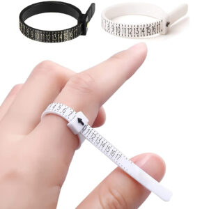 1 Medidor de Anéis para PC, Ferramenta de Medição de Tamanho de Anéis, Fita de Medição de Tamanho de Dedo de Plástico Reutilizável, Ferramenta Clara e Precisa para Fazer Medidas de Joias 1-17 Tamanhos de Anéis nos EUA