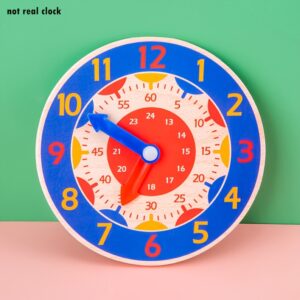 Relógio Não Real, Brinquedo Educativo de Madeira para Aprendizado do Tempo, Modelo de Relógio Estudantil, Brinquedo Didático de Horário Digital