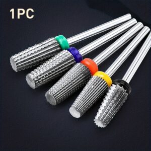 Broca de Carboneto de Tungstênio para Unhas Elétricas 5 em 1, 3/32 Polegada, Remoção Segura de Acrílico ou Gel Rígido, Ideal para Manicure