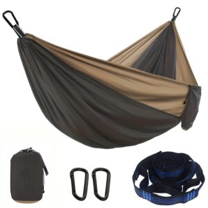 Cama suspensa dupla com tiras e fivelas para árvores – Pronta para acampar e viajar