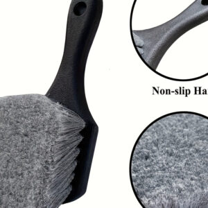 Escova macia para lavagem de carros – Pega antiderrapante, cerdas macias duráveis e densas, ideal para limpar rodas e pneus, escova de limpeza de pneus | Pega ergonómica | Plástico durável, escovas de lavagem de carros