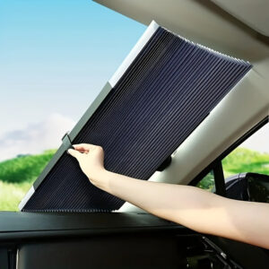 Pára-sol automático retrátil para carro fácil de instalar – Resistente a UV e isolamento térmico, cortinas adesivas para pára-sol