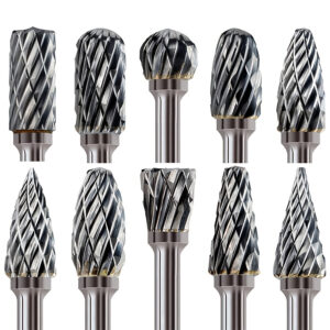 Conjunto de 10 Brocas de Carboneto de Tungstênio, Cabeças de Moagem de Aço de Liga de Corte Duplo, Compatíveis com Ferramentas Rotativas Dremel, para Madeira, Metal, Pedra, Pedras Preciosas – Uso Manual e de Soldagem, Montagem Necessária, Brocas de Moagem para Aço