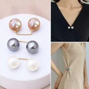 3 peças de alfinetes de broche de pérola para roupas, alfinete de segurança antiderrapante para ajuste de cintura de vestido, ajuste de colarinho, fixação de lenço, acessórios de moda, botão de pérolas de imitação de 1,09 cm