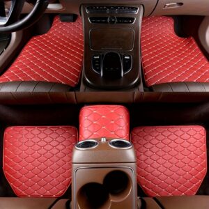 Conjunto Luxuoso de 5 Tapetes de Carro em Couro PU – Proteção para Todas as Condições Climáticas, Fácil Limpeza, Antiderrapante para o Cuidado Interior do Veículo