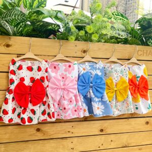 Vestido de Princesa Floral para Cães, Vestido de Verão para Cães, Roupas Finas e Fofas para Animais de Estimação, Presente de Natal