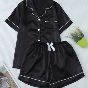 Roupas de casa femininas com mangas curtas, pijamas e shorts