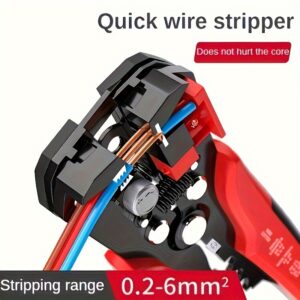 Descascador Automático de Fios Profissional para Eletricistas – Multifuncional, Faixa de 24-10AWG, Ferramenta de Crimpagem de Cabos Rápida com Pegada Antiderrapante para Melhoria Residencial, Reparo de Eletrodomésticos & Manutenção Automotiva, Ferramentas Manuais para Eletricistas
