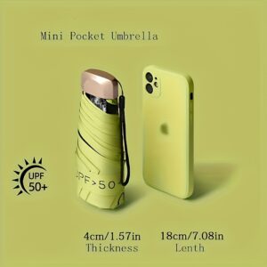 1PCS Guarda-chuva Dobrável Ultra-leve Mini Guarda-sol Feminino Dobrável Plano 5-dobras Guarda-sol Proteção Solar Guarda-sol de Bolso Bidirecional Guarda-sol Portátil de Proteção UV