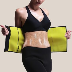 Cinto de cintura para emagrecimento feminino para melhorar o treino e a perda de peso – Neoprene durável, lavável na máquina, design esportivo com vários bolsos, ideal para ginásio ou uso casual