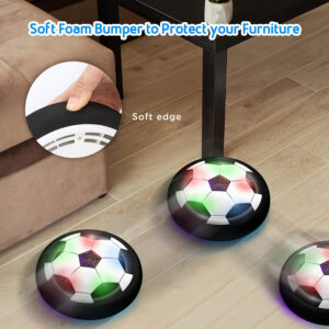 Bola de Futebol Flutuante com LED e Bumper de Espuma – Jogo Interno Perfeito para Crianças de 4-12 Anos, Presente Ideal para Meninos e Meninas de 3-9 Anos no Natal, Halloween, Aniversários, Black Friday, Presente de Brinquedo