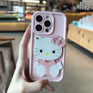 [Authorized] Sanrio Series DIY Three-Dimensional Pink Makeup Mirror Anti-Fall Protective Mobile Phone Case Suitable for Apple 16Promax//16Plus/16/16Pro/15Promax/15Pro/15Plus/15/14/14Plus/14Pro/14Promax/13/13Pro/13Promax/12/12Pro/12Promax/11/11Pro/11Pro Max