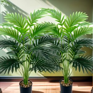 2pcs Palmeiras Artificiais Resistentes a UV, 67.79cm de Altura – Plantas Falsas Verdes Exuberantes para Decoração de Casa & Escritório, Ideais para Ano Novo, Natal, Hanukkah, Dia de São Patrício, Dia dos Namorados, Dia das Mães – Colocação Versátil em Piso Interno/Externo, Não Requer Recipiente, Decoração de Palmeira, Melhor para o Natal