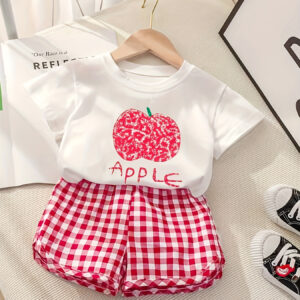 Novo Conjunto Doce de Manga Curta e Shorts para Meninas, Fresco e na Moda, Perfeito para Atividades ao Ar Livre