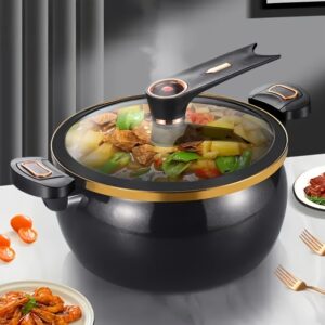 1pc Panela de Ferro Fundido, Panela de Sopa Multiuso, Grande Capacidade 7.99L, Panela de Cozimento Rápido para Estufas, com Alças de Bloqueio, para Todas as Estufas