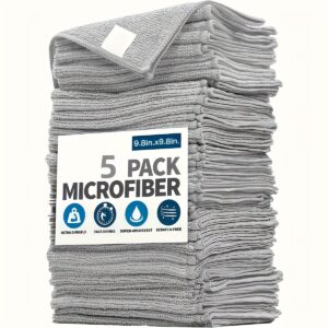 Conjunto de Panos de Limpeza de Fibra Ultrafina Cinza Claro, 5/10/20/50/100pcs, Absorventes, Macios e Removem Manchas, para Limpeza de Vidro, Bancada de Cozinha, Panela, Tigela, Torneira, Máquina de Limpeza de Lâmpadas