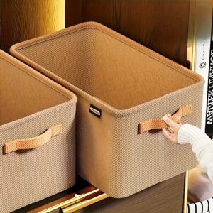 Conjunto de Cestas Clássicas de Tecido para Armazenamento – Organizador Dobrável e Versátil para Armário, Prateleira, Escritório e Dormitório – Ideal para Roupas, Diversos e Organização Doméstica