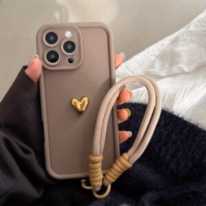 Capa para Celular com Alça de Mão, Capa Tridimensional para Celular, Capa Protetora Amorosa, Capa de Beleza para Celular, Compatível com iPhone 16/16plus/16pro/16promax, 15/15plus/15pro/15promax, 14/14plus/14pro/14promax, 13/13pro/13promax, 12/12pro/12promax, 11/11promax, 7/8, X/XS