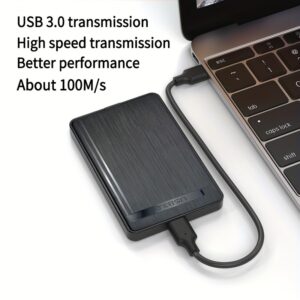 Disco Rígido Externo Portátil USB 3.0 de Alta Velocidade – 160GB a 2TB, Preto, Compatível com PC, Sistema de Arquivo NTFS para Uso em Escritório e Negócios