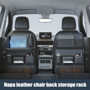 1pc Organizador de Encosto de Assento de Carro em Couro PU com Design de Cadeira em Couro PU Napapa, Rack de Armazenamento de Porta-Malas com Múltiplos Bolsos para SUVs e Veículos, Acessório Interno Preto Elegante, Presente Ideal para Entusiastas de Carros, Solução de Armazenamento para Carro | Decoração Funcional para Carro | Design em Couro PU
