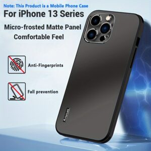 Apropriado para Série Iphone13 Apropriado para Iphone13Pro Apropriado para Iphone13ProMax Capa de Telefone Móvel com Lente Metálica Mate Fosca Moldura Macia de Proteção Anti-Queda