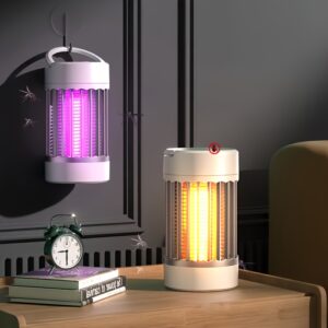 [Melhor Escolha] Lâmpada de Mosquito Alimentada por USB, Matador de Mosquito Portátil, Apanhador de Mosquito Eletrônico para Ambientes Internos, Armadilha de Mosquito, Matador de Insetos, Eliminador de Insetos, Matadores de Pragas, Removedor de Pragas para Casa e Jardim