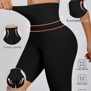 Calcinhas de Controle de Barriga Sem Costura de Cintura Alta para Mulheres, Shorts de Segurança Antiderrapantes Invisíveis com Cinturão e Recursos de Levantamento de Bumbum, Mistura de Nylon e Elastano