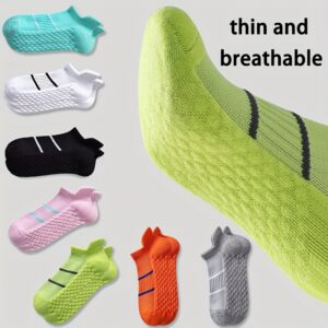5 pares de meias esportivas profissionais para homens, finas e respiráveis, absorventes de suor, anti-odor, com proteção para o calcanhar e levantamento das orelhas