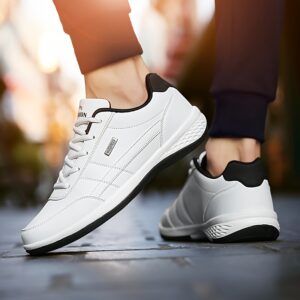 Tênis de corrida masculino para todas as estações, com cadarço, para caminhadas no parque ao ar livre, treino na academia, confortável e antiderrapante.