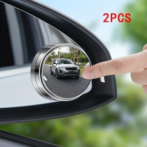 Espelho retrovisor de carro, espelho redondo de alta definição, espelho de ponto cego ajustável de 360 graus, espelho grande angular, aumenta a segurança das crianças no carro, 2 unidades