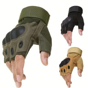 Luvas para treinamento de esportes ao ar livre, com punhos de carbono duro e projetadas para entusiastas militares e cavaleiros, com um estilo de meia unha.