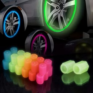 4 peças / 8 peças / 12 peças Tampa de Válvula Luminosa, Tampa Universal de Pneu de Carro Fluorescente Tampa de Válvula de Pneu de Bicicleta Luminosa