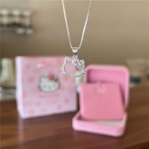 1 peça/2 peças Colar de Presente de Aniversário da Hello Kitty Pingente Fofo e Doce Corrente de Clavícula Minimalista para Melhor Amiga Presente Atencioso Leve Design Único Surpresa para Namorada, Sanrio