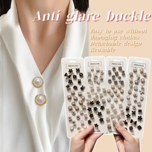 [10 unidades de fechos antirreflexo para roupas] 10 unidades de fechos antirreflexo para roupas, botões instantâneos de metal sem costura, reutilizáveis e destacáveis, estilos variados em preto, branco, branco cremoso e bege, para colarinho e decote.