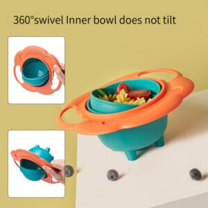 Tigela Rotativa de 360 Graus – À Prova de Derramamento, Anti-Queimadura com Tampa e Alças – Perfeita para Crianças e Bebês – Presente Ideal para Natal ou Halloween