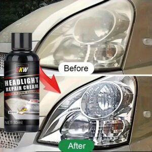 Creme de Reparo para Faróis de Carro, Amarelecimento do Abajur, Revestimento de Polimento Grátis, Restauração de Brilho, Remoção de Oxidação, Creme de Renovação para Restaurar o Brilho dos Faróis de Motocicleta