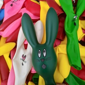 Conjunto de 10 Balões com Cabeça de Coelho Fofos – Látex em Cores Sortidas, Perfeito para Celebrações da Páscoa e Decorações Festivas com Design de Orelhas Compridas, Balões Decorativos | Balões Vibrantes | Variedade Colorida, Balões de Aniversário, Decoração de Quarto de Páscoa