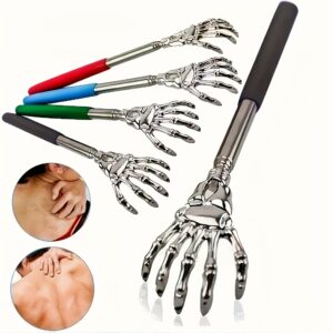 1 unidade Coçador de Costas Ajustável em Aço Inoxidável com Garras Retráteis, Cabo Ergonômico, Opções Multicoloridas (Vermelho, Azul, Verde, Preto), Design Portátil para Massagem e Prurido, Extensível