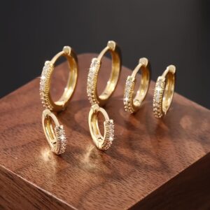 Conjunto de 6 Peças de Anéis e Brincos Femininos, Estilo Clássico e Simples, Material de Cobre, Muito Adequado para Uso Diário e Presentes de Férias