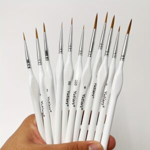 Conjunto de 11 pincéis de detalhe Yutiars, cabo triangular, branco, acrílico, óleo, aquarela e pintura por número, modelos, rosto, unhas, artesanato