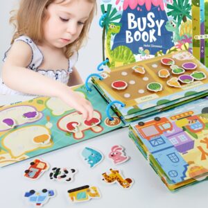 Livro Interativo Ocupado para 3+ – Cartões Flash de Atividades Sensoriais Educativas, Desenvolvimento de Habilidades Cognitivas, Brinquedo de Aprendizagem Pré-escolar, Presente Perfeito para Férias