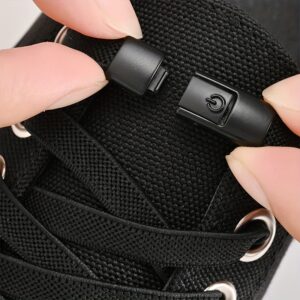 Conjunto de cadarços sem amarrar, 1 par, 2 cadarços elásticos e 2 fivelas para tênis e sapatos de lona