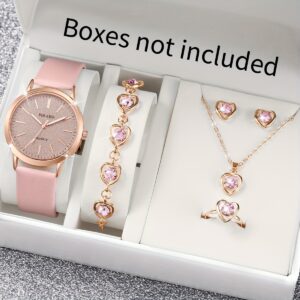 Relógio Feminino Personalizado Simples Casual com Mostrador Escamoso Fosco de Quartzo + Conjunto de Joias 6pcs/set Não Inclui Caixa de Relógio