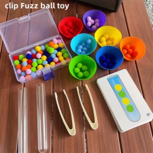 Conjunto de Ferramentas de Ensino de Matemática para Bebês – Quebra-Cabeças de Correspondência de Números, Contas com Clipe, Brinquedos de Ação Fina para Crianças, Presente de Halloween e Natal
